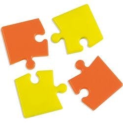 Bi-Office Puzzle Whiteboard-Magnete 6 x 6 cm Mehrfarbig IM246023 4 Stück Produktbild