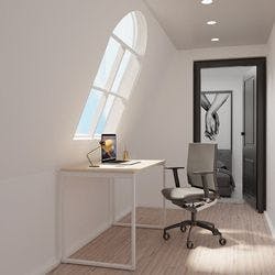 Paperflow Homeoffice-Schreibtisch Rechteckig Eiche O-Fuß-Gestell 1.100 (B) x 600 (T) x 740 (H) mm Melamin Produktbild