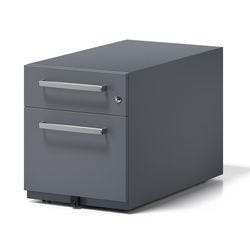 Rollcontainer Note mit Designgriff und einer Universalschublade à Höhe 150 mm und eine Schublade für Hängeregistratur 495 x 420 x 775 mm Anthrazit Produktbild