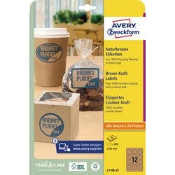 Avery L7106-25 Etiketten DIN A4 Braun 60 mm 25 Blatt à 12 Etiketten Produktbild