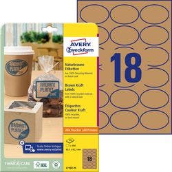 Avery L7103-25 Etiketten DIN A4 Braun 63,5 x 42,3 mm 25 Blatt à 18 Etiketten Produktbild