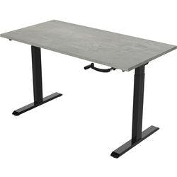 euroseats Crank Sitz-Stehschreibtisch Beton T-Fuß 2 Schreibtischcontainer 1.400 (B) x 800 (T) x 1.190 (H) mm Metall Produktbild