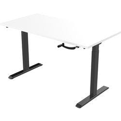 euroseats Crank Sitz-Stehschreibtisch Weiß T-Fuß 2 Schreibtischcontainer 1.200 (B) x 800 (T) x 1.190 (H) mm Metall Produktbild