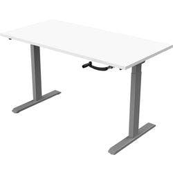 euroseats Crank Sitz-Stehschreibtisch Weiß T-Fuß 2 Schreibtischcontainer 1.200 (B) x 800 (T) x 1.190 (H) mm Metall Produktbild