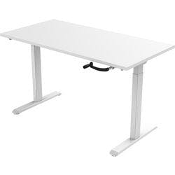 euroseats Crank Sitz-Stehschreibtisch Weiß T-Fuß 2 Schreibtischcontainer 1.400 (B) x 800 (T) x 1.190 (H) mm Metall Produktbild
