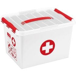 Helit Erste-Hilfe Aufbewahrungsbox Q Line Transparent 22 Liter 246 (H) x 328 (B) x 245 (T) mm 4 Stück Produktbild
