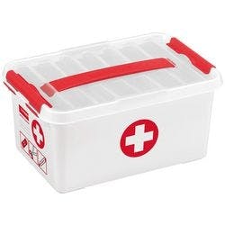 Helit Erste-Hilfe Aufbewahrungsbox Q Line Weiß 6 Liter 145 (H) x 300 (B) x 200 (T) mm 4 Stück Produktbild