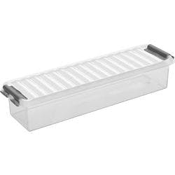 Helit Q Line Aufbewahrungsbox Kunststoff Q Line Weiß 0,9 Liter 60 (H) x 270 (B) x 86 (T) mm 6 Stück Produktbild