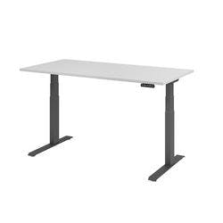 Hammerbacher Sitz-Stehschreibtisch VXDKB16/5/G Grau 1600 x 800 mm Produktbild