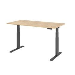 Hammerbacher Steh-Sitz-Schreibtisch VXDKB16/E/G Eiche 1600 x 800 mm Produktbild