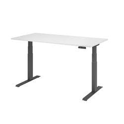 Hammerbacher Sitz-Stehschreibtisch VXDKB16/W/G Weiß 1600 x 800 mm Produktbild