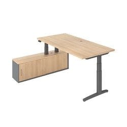 Hammerbacher Sitz-Stehschreibtisch VXBHM2C/EG/GG Eiche, Graphit Produktbild