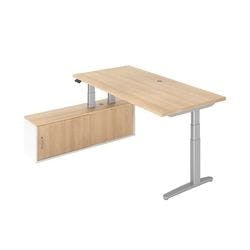 Hammerbacher Sitz-Stehschreibtisch VXBHM2C/EW/SS Eiche, Silber Produktbild