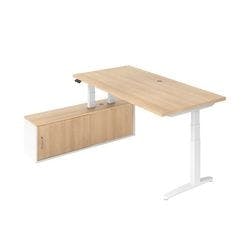 Hammerbacher Sitz-Stehschreibtisch VXBHM2C/EW/WW Eiche, Weiß Produktbild