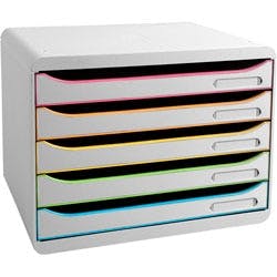 Exacompta Black Office Schubladenbox Kunststoff Mehrfarbig, Weiß 35,5 x 27 x 27,1 cm Produktbild