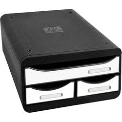 Exacompta Glossy Schubladenbox Kunststoff Weiß 27,8 x 34,7 x 13 cm 1 Produktbild