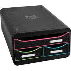 Exacompta Black Office Schubladenbox Kunststoff Mehrfarbig, Schwarz 27,8 x 34,7 x 13 cm 1 Produktbild