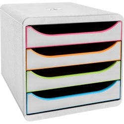 Exacompta Black Office Schubladenbox Kunststoff Mehrfarbig, Weiß 27,8 x 34,7 x 26,7 cm 1 Produktbild
