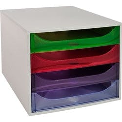 Exacompta Linicolor Schubladenbox Kunststoff Mehrfarbig 28,4 x 34,8 x 23,4 cm 1 Produktbild