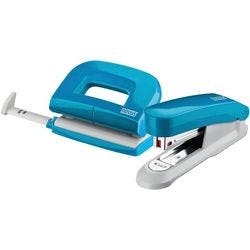 Novus NOVUS OFFICE Hefter und Locher 020-1876 Halbstreifen 15 Blatt Petrol Blau Nr. 10 Metall, Kunststoff 2 Stück Produktbild