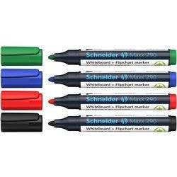 Schneider Maxx 290 96082000 Whiteboard-Marker Farbig sortiert Breit Filzspitze 2 - 3 mm 4 Stück Produktbild