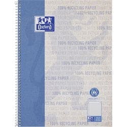 OXFORD Collegeblock DIN A4+ Liniert Spiralbindung Kunststoffbeschichteter Karton Blau Perforiert Recycled 160 Seiten Produktbild