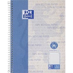 OXFORD Collegeblock DIN A5+ Liniert Spiralbindung Kunststoffbeschichteter Karton Blau Perforiert Recycled 160 Seiten Produktbild