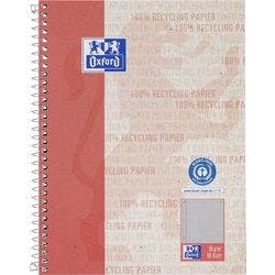 OXFORD Collegeblock DIN A5+ Kariert Spiralbindung Kunststoffbeschichteter Karton Rot Nicht perforiert Recycled 160 Seiten Produktbild