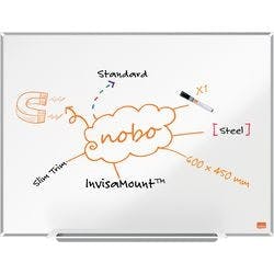 Nobo Impression Pro Whiteboard 1915401 Wandmontiert Magnetisch Lackierter Stahl 60 x 45 cm Schlanker Rahmen Produktbild