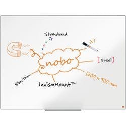 Nobo Impression Pro Whiteboard 1915403 Wandmontiert Magnetisch Lackierter Stahl 120 x 90 cm Schlanker Rahmen Produktbild