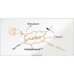 Nobo Impression Pro Whiteboard 1915408 Wandmontiert Magnetisch Lackierter Stahl 240 x 120 cm Schlanker Rahmen Produktbild