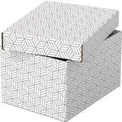 Esselte Home Aufbewahrungs- und Geschenkbox 628280 Klein 100% Recycelter Karton Weiß 200 x 255 x 150 mm 3 Stück Produktbild