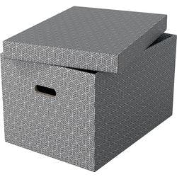 Esselte Home Aufbewahrungsbox 628287 Groß 100% Recycelter Karton Grau 355 x 510 x 305 mm 3 Stück Produktbild