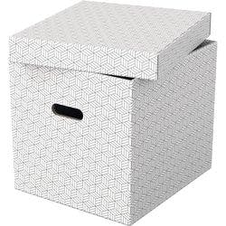 Esselte Home Aufbewahrungsbox 628288 Cube Groß 100% Recycelter Karton Weiß 320 x 365 x 315 mm 3 Stück Produktbild