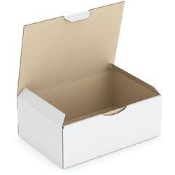 RAJA Versandkarton 1-wellig Pappe 140 (B) x 75 (T) x 200 (H) mm Weiß 50 Stück Produktbild
