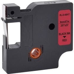D1 S0720720 / 40917 Kompatibles Dymo Beschriftungsband Selbstklebend Schwarz auf Rot 9 mm x 7 m Produktbild