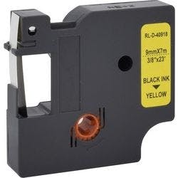 D1 S0720730 / 40918 Kompatibles Dymo Beschriftungsband Selbstklebend Schwarz auf Gelb 9 mm x 7 m Produktbild