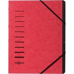 PAGNA Fächermappe DIN A4 Unbeschriftet Pappkarton 7 Fächer Rot 24,5 (B) x 0,4 (T) x 32 (H) cm Produktbild