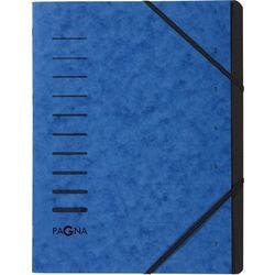 PAGNA Fächermappe DIN A4 Blanko Pappkarton 7 Fächer Blau 24,5 (B) x 0,4 (T) x 32 (H) cm Produktbild