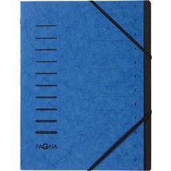 PAGNA Fächermappe DIN A4 Blanko Pappkarton 12 Fächer Blau 24,5 (B) x 0,5 (T) x 32 (H) cm Produktbild