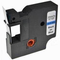 D1 S0720560 / 45016 Kompatibles Dymo Beschriftungsband Selbsthaftend Schwarz auf Blau 12 mm x 7m Produktbild