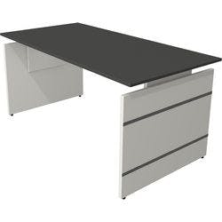 Kerkmann Form 4 Höhenverstellbar Schreibtisch Rechteckig Anthrazit Wange 1.600 (B) x 800 (T) x 760 (H) mm Produktbild