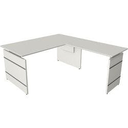 Kerkmann Form 4 Höhenverstellbar Schreibtisch L-förmig Hellgrau Wange 1.600 (B) x 1.800 (T) x 760 (H) mm Produktbild