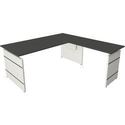 Kerkmann Form 4 Höhenverstellbar Schreibtisch L-förmig Anthrazit Wange 1.800 (B) x 1.800 (T) x 760 (H) mm Produktbild