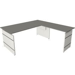 Kerkmann Form 4 Höhenverstellbar Schreibtisch L-förmig Graphit Wange 1.800 (B) x 1.800 (T) x 760 (H) mm Produktbild