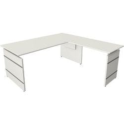 Kerkmann Form 4 Höhenverstellbar Schreibtisch L-förmig Weiß Wange 1.800 (B) x 1.800 (T) x 760 (H) mm Produktbild