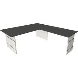 Kerkmann Form 4 Höhenverstellbar Eckschreibtisch L-förmig Anthrazit Wange 2.000 (B) x 2.200 (T) x 760 (H) mm Produktbild
