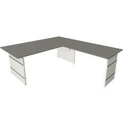 Kerkmann Form 4 Höhenverstellbar Eckschreibtisch L-förmig Graphit Wange 2.000 (B) x 2.200 (T) x 760 (H) mm Produktbild