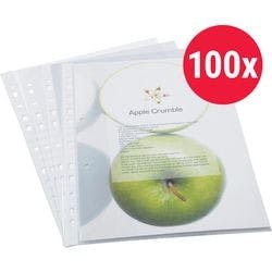 Rapesco Klarsichthüllen Glasklar Transparent 60 Mikron PP (Polypropylen) 11 Löcher 100 Stück Produktbild