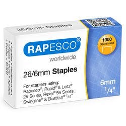 Rapesco Heftklammern 26/6 S11661Z3 Stahl Silber 1000 Stück Produktbild